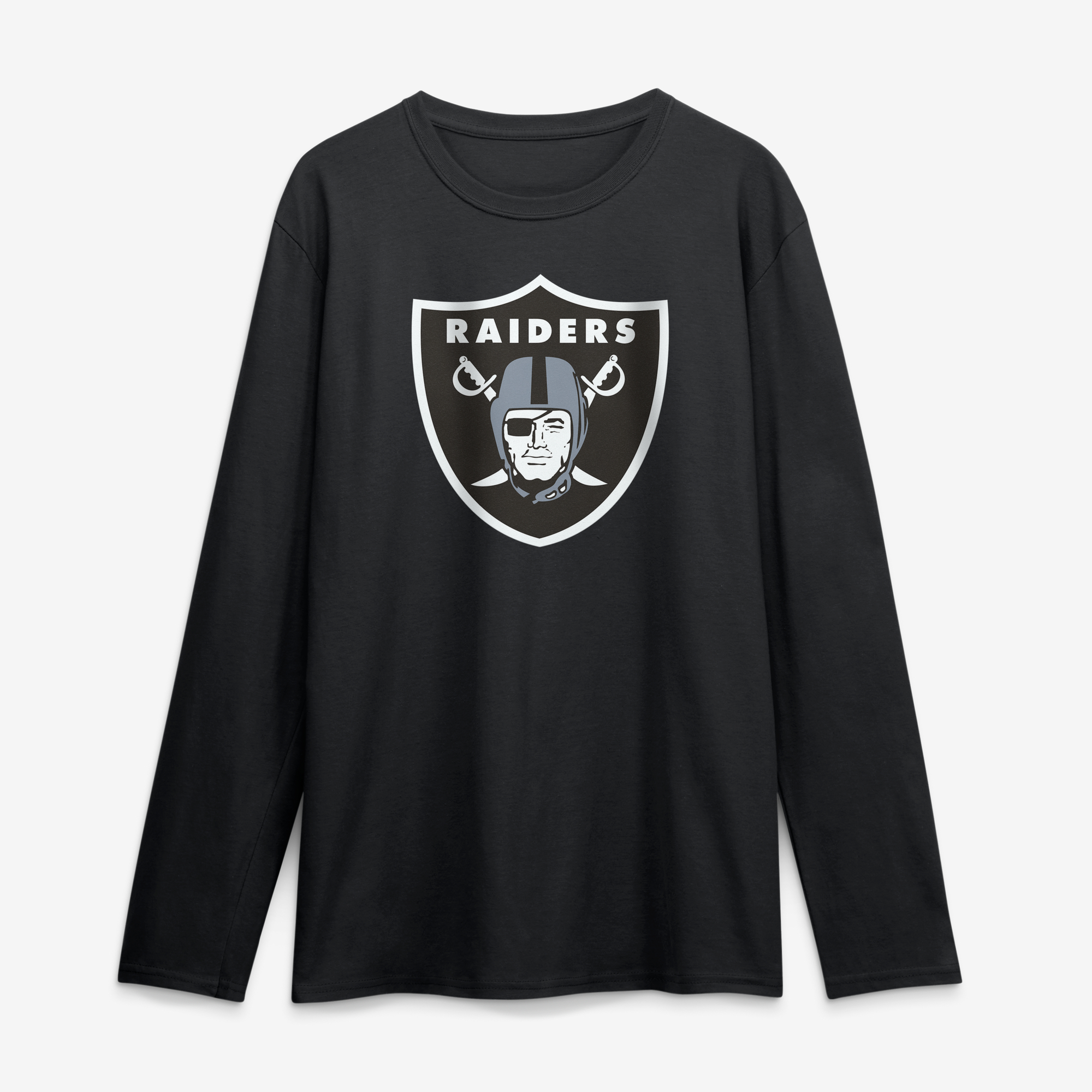 Logo Athletic Men's Black Las Vegas Raiders Primary Logo Long-Sleeve T-Shirt - Black