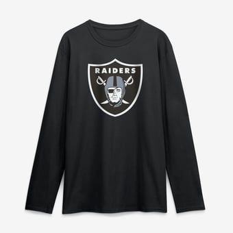 Men's Logo Athletic Black Las Vegas Raiders Primary Logo Long Sleeve T-Shirt