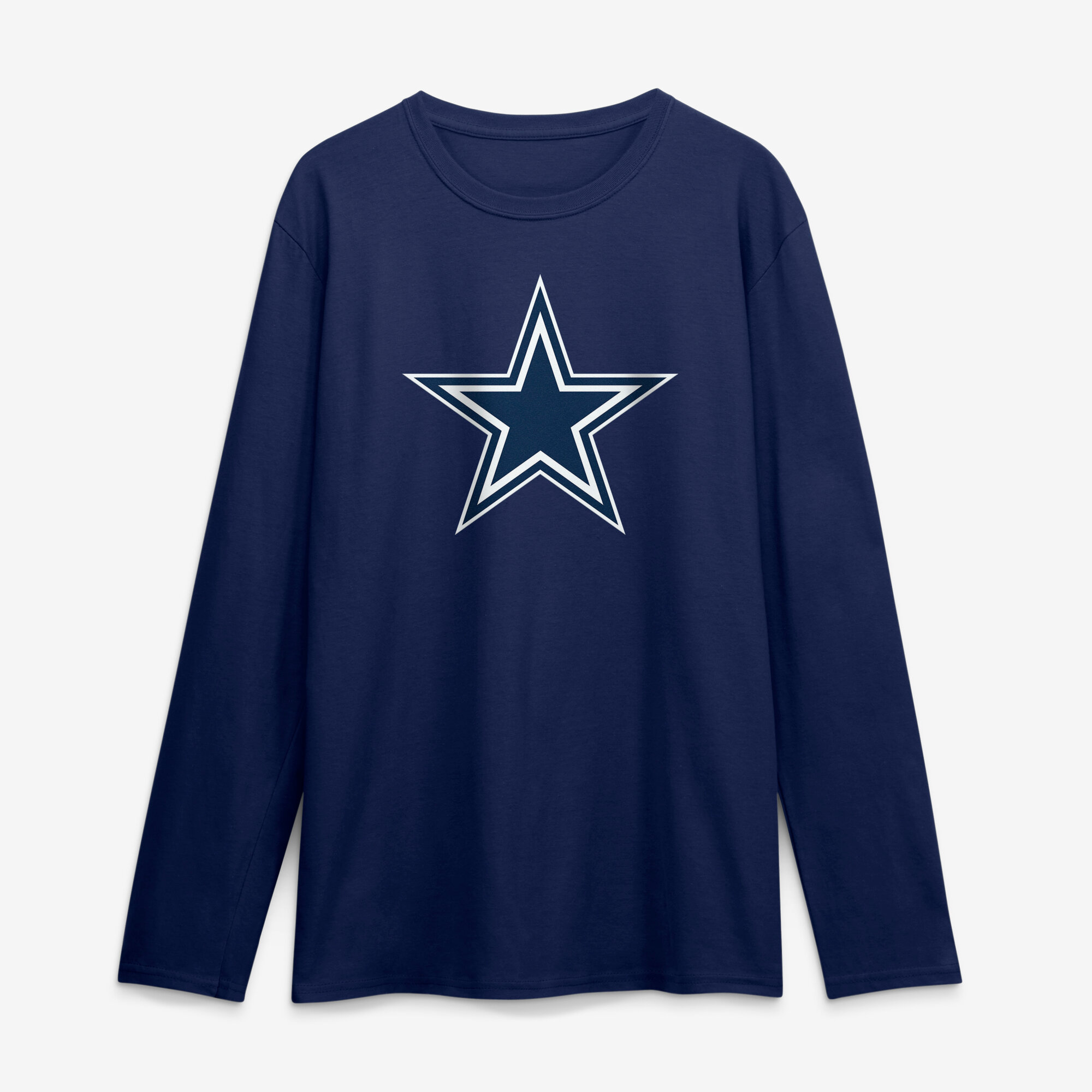 Men's Logo Athletic Navy Dallas Cowboys Primary Logo Long Sleeve T-Shirt