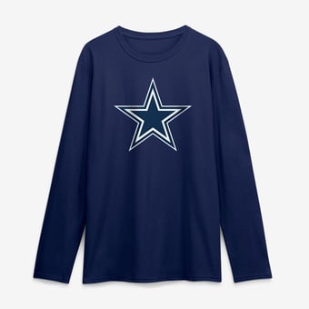 Men's Logo Athletic Navy Dallas Cowboys Primary Logo Long Sleeve T-Shirt