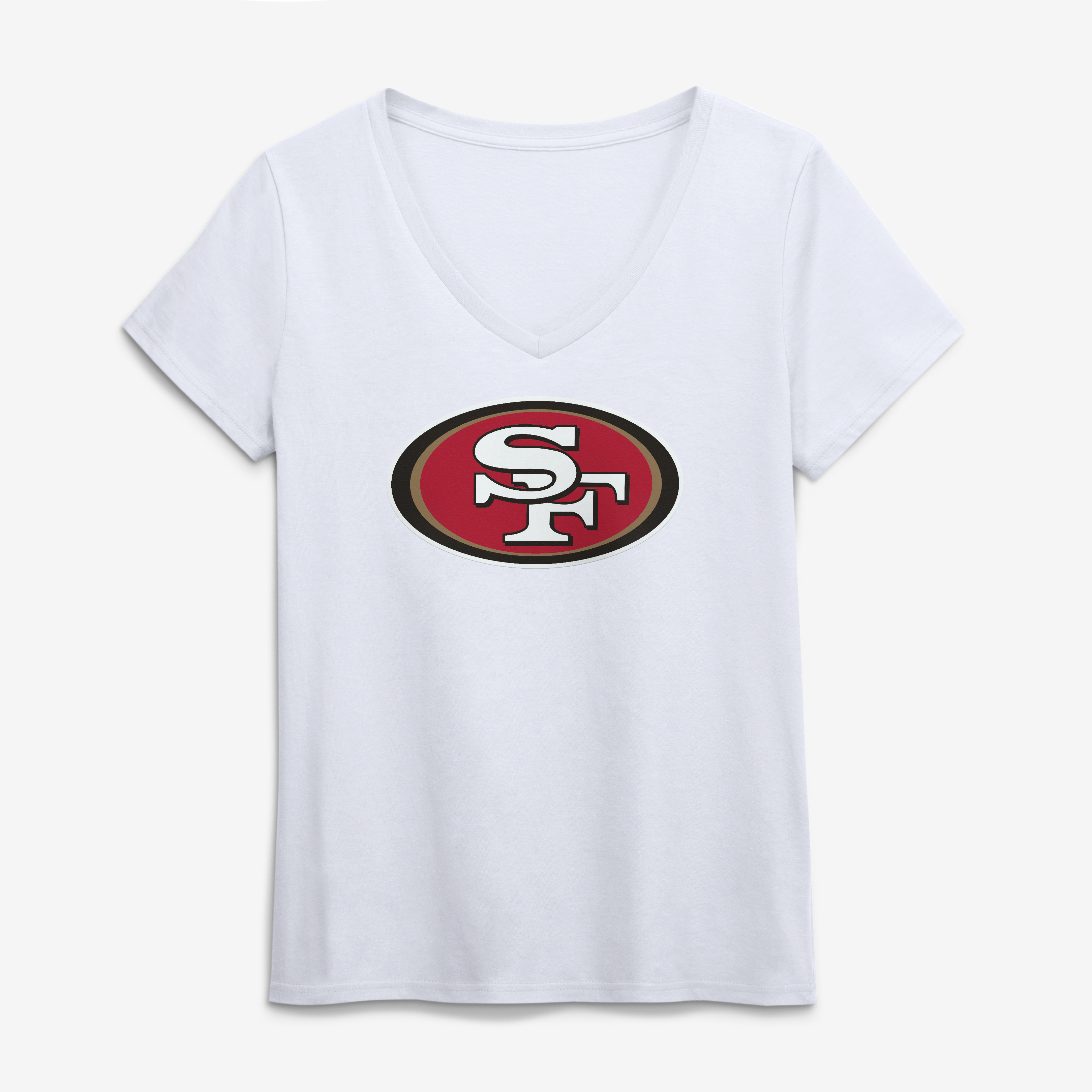 Women's Logo Athletic San Francisco 49ers Primary Logo V-Neck T-Shirt