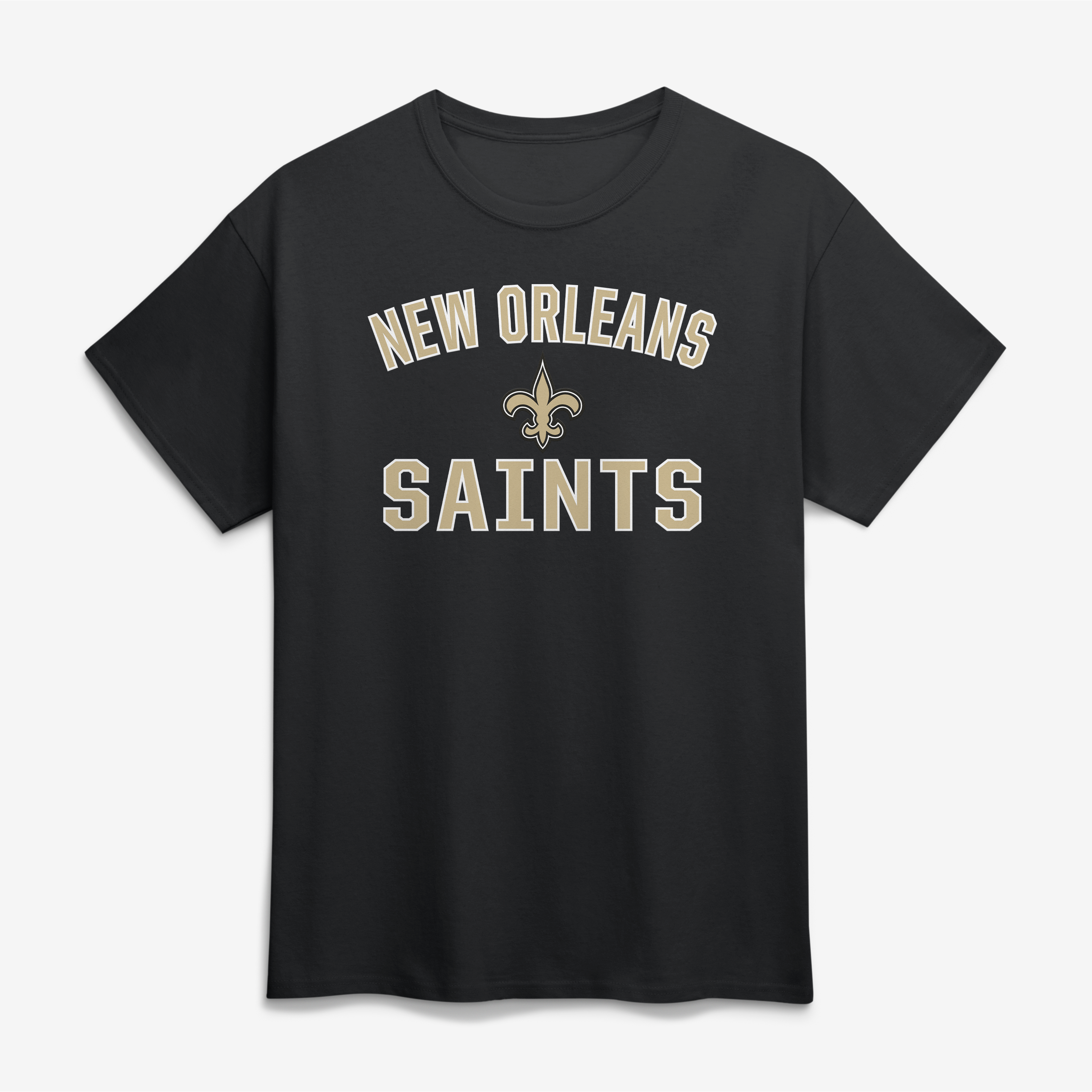 Logo Athletic Men's New Orleans Saints Arch Victory Crewneck T-Shirt - Black