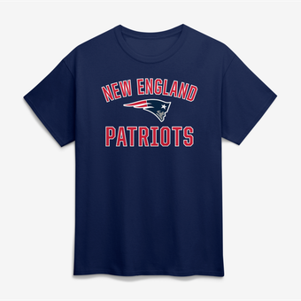 Men's Logo Athletic Navy New England Patriots Cotton Victory Arch T-Shirt