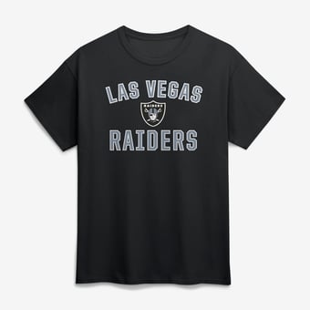 Men's Logo Athletic Black Las Vegas Raiders Cotton Victory Arch T-Shirt