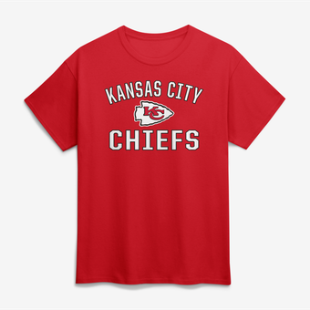 Men's Logo Athletic Red Kansas City Chiefs Cotton Victory Arch T-Shirt