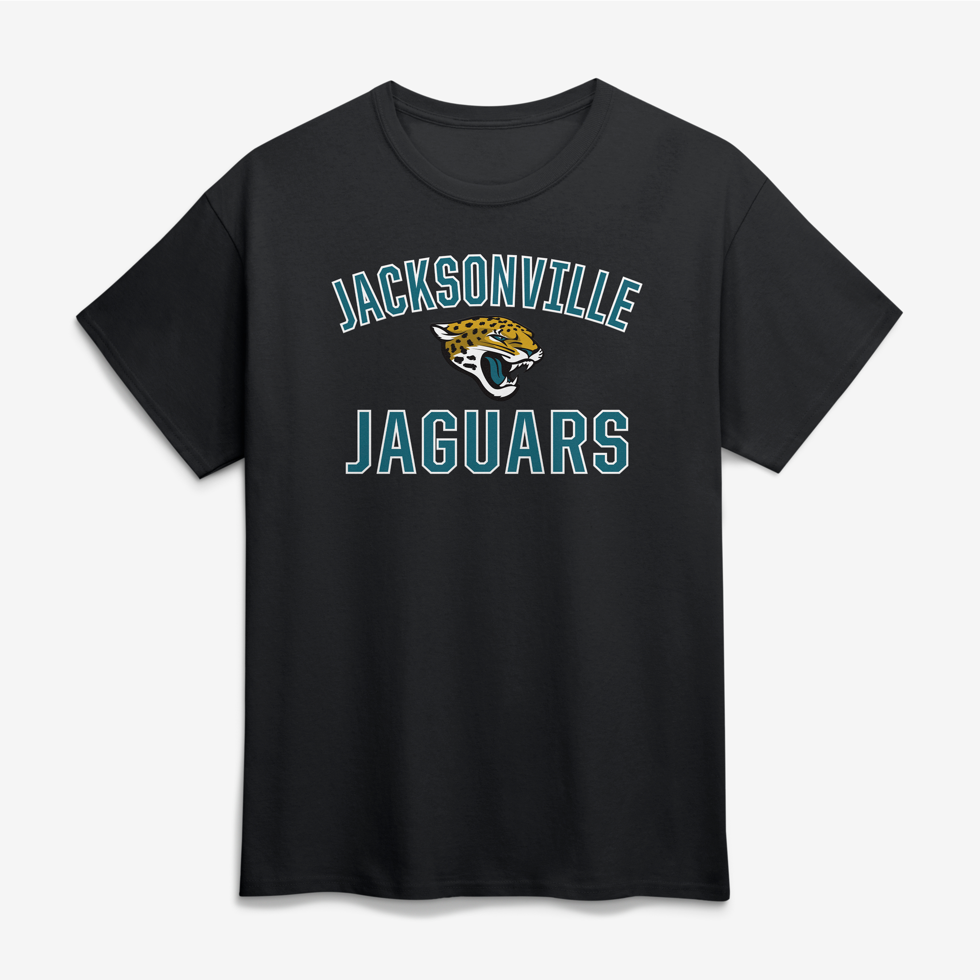 Men's Logo Athletic Black Jacksonville Jaguars Cotton Victory Arch T-Shirt