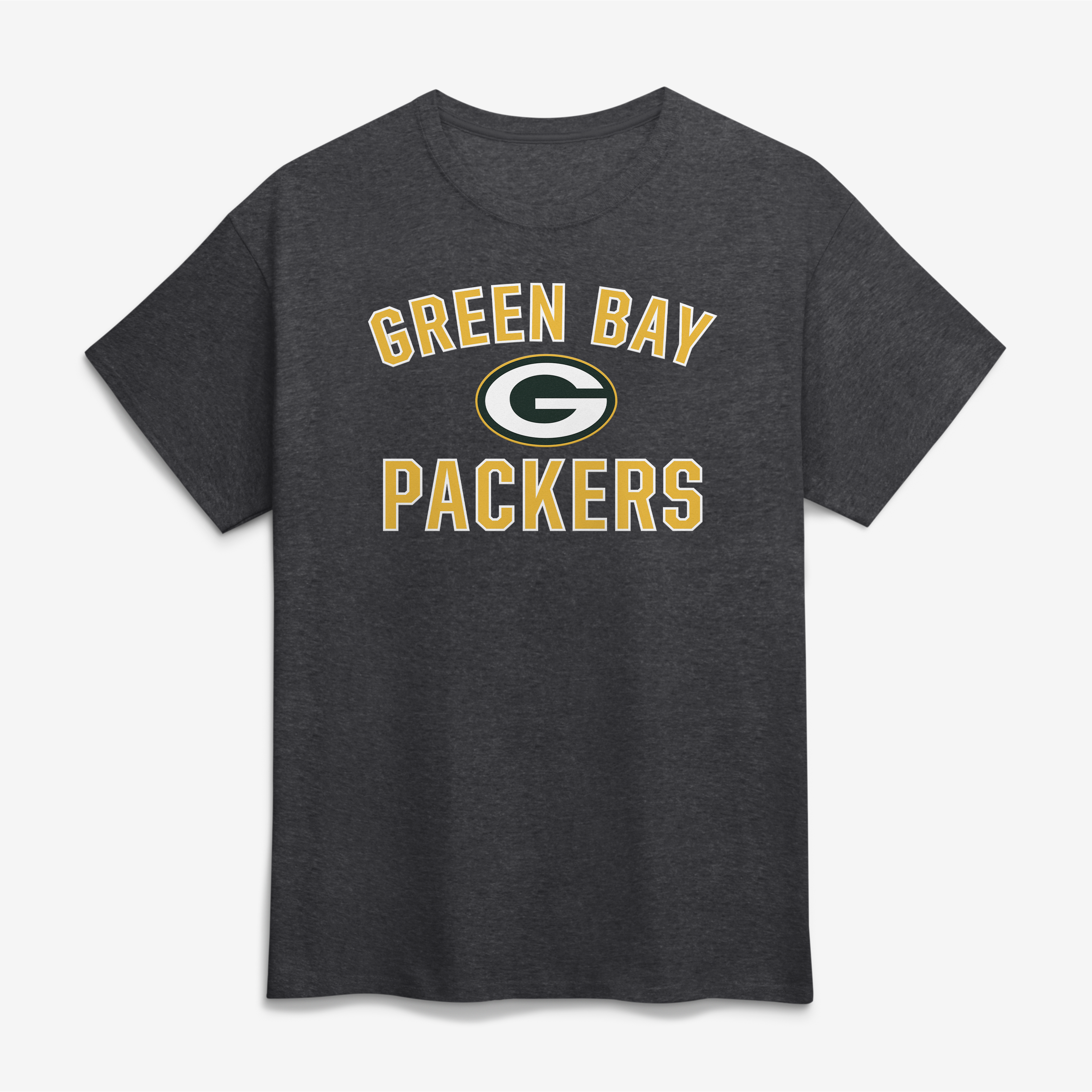 Men's Logo Athletic Charcoal Green Bay Packers Cotton Victory Arch T-Shirt