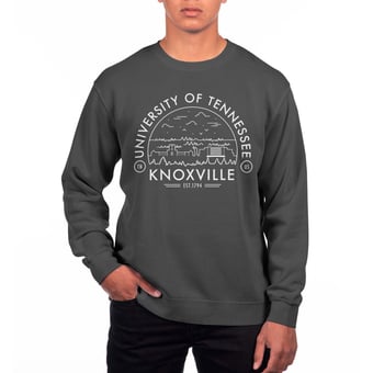 Men's Uscape Apparel  Black Tennessee Volunteers Pigment Dyed Fleece Sweatshirt