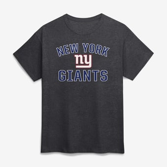 Men's Logo Athletic Charcoal New York Giants Cotton Victory Arch T-Shirt