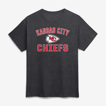 Men's Logo Athletic Charcoal Kansas City Chiefs Cotton Victory Arch T-Shirt