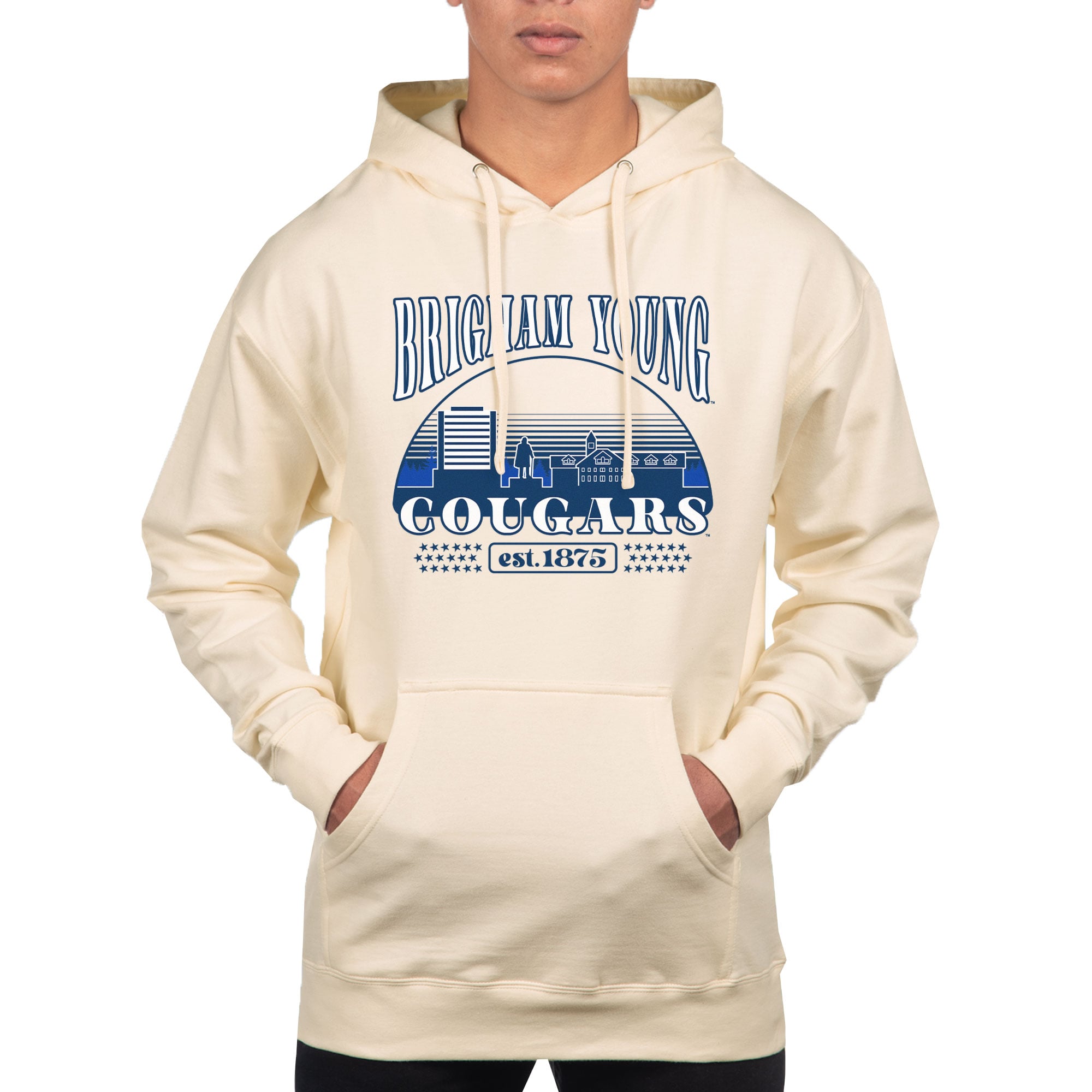 Men's Uscape Apparel  Oatmeal BYU Cougars Pullover Hoodie