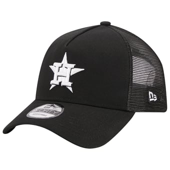 Men's New Era Black Houston Astros A-Frame 9FORTY Trucker Adjustable Hat