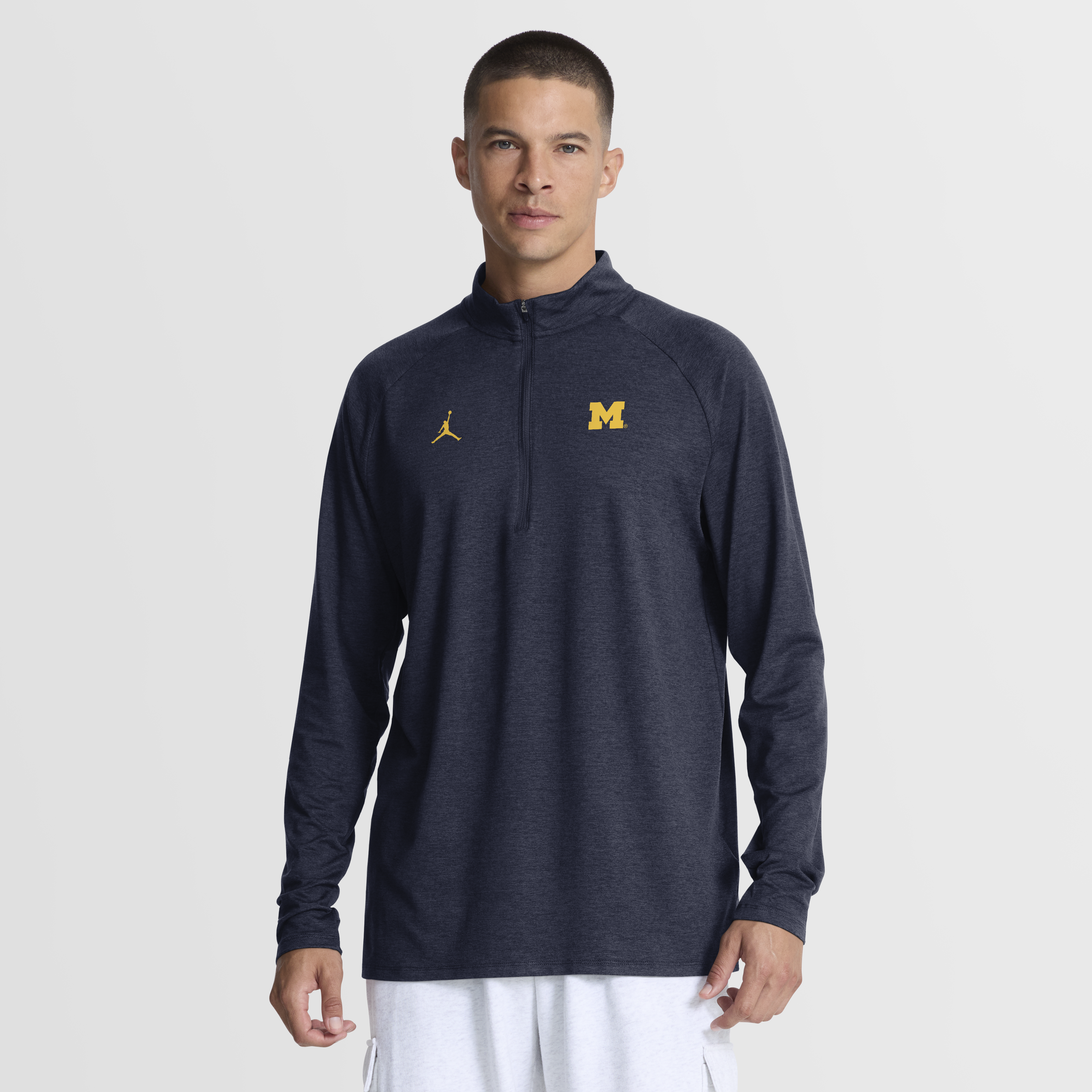 Men's  Jordan Brand  Navy Michigan Wolverines Dri-FIT Stride Half-Zip Running Top