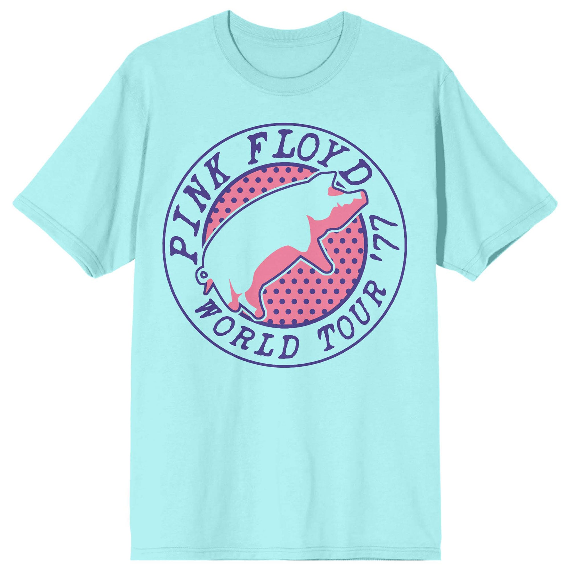 Unisex Aqua Pink Floyd World Tour '77 T-Shirt