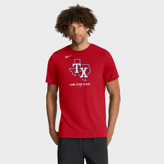 Men's Nike  Red Texas Rangers Logo Tri-Blend T-Shirt