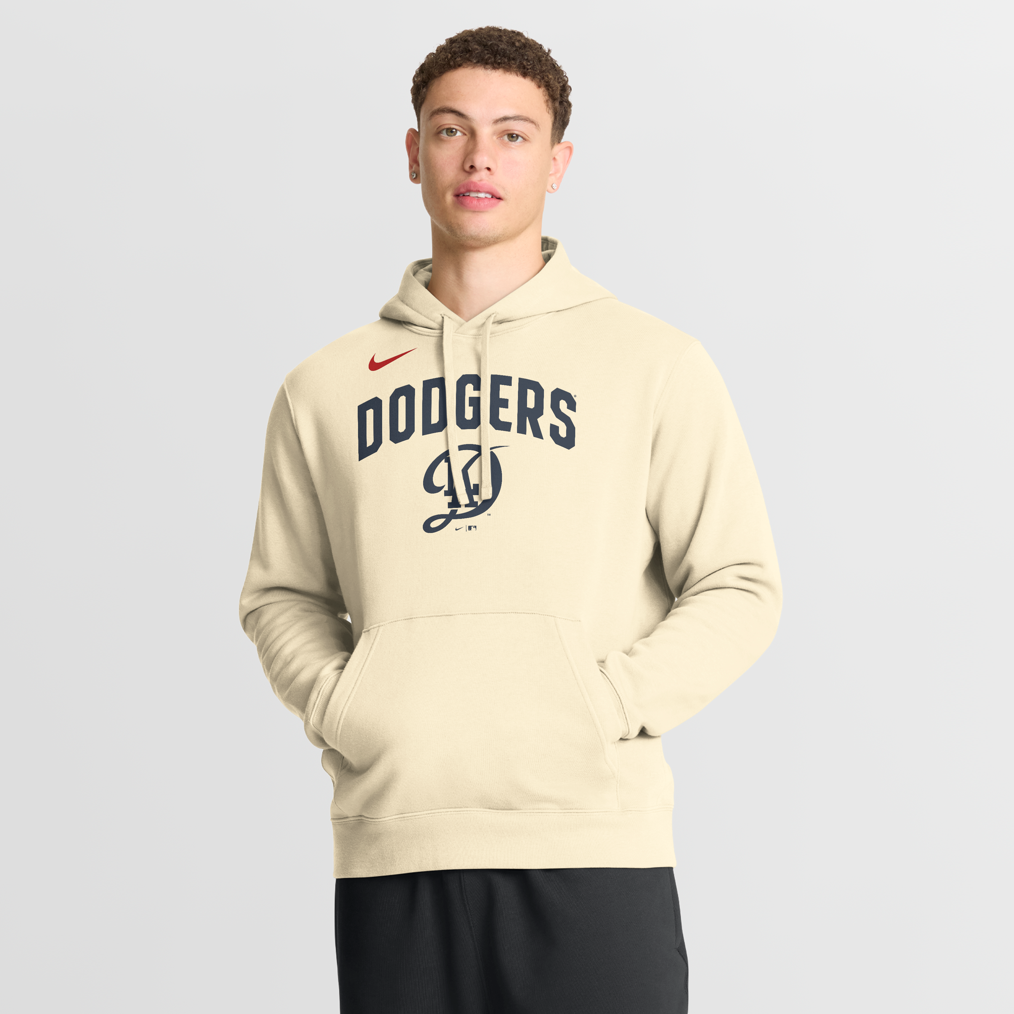 Men's Nike Cream Los Angeles Dodgers City Connect Club Fleece Pullover Hoodie