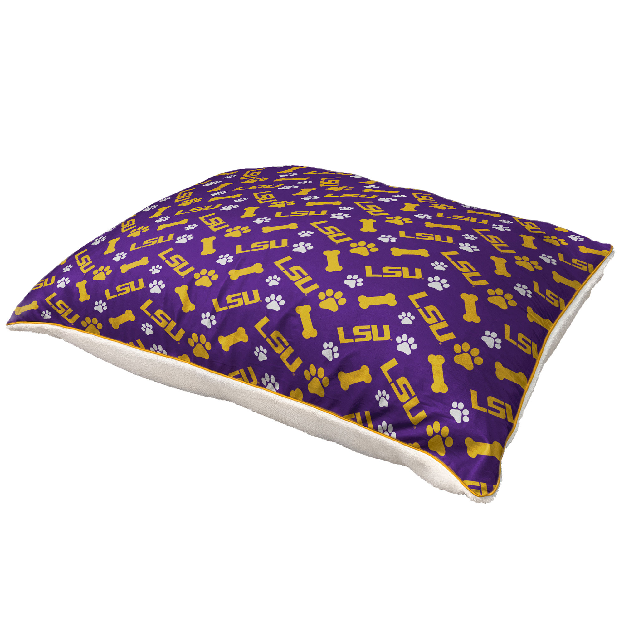 Pegasus  LSU Tigers 35" x 44" Bones Sherpa Pet Bed