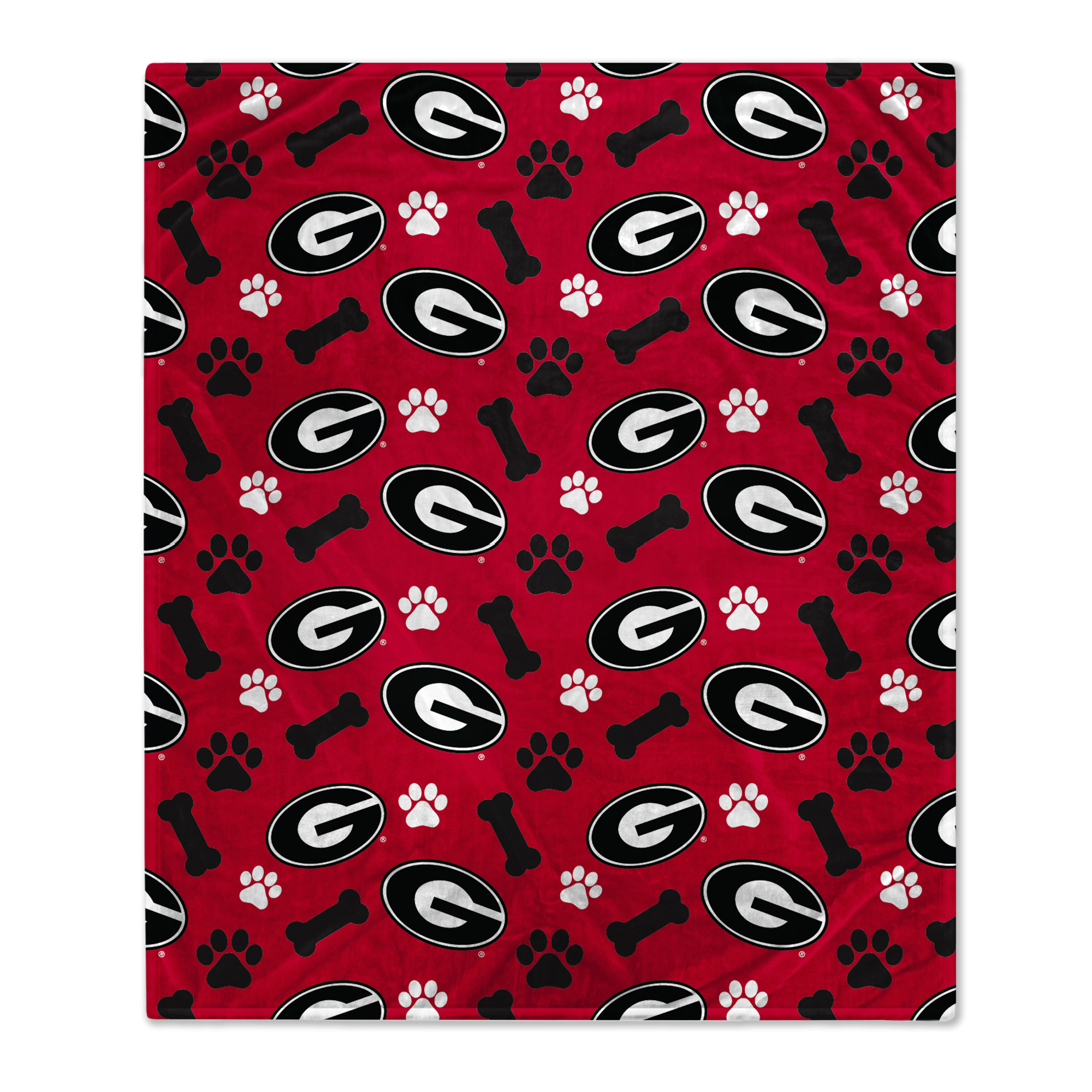 Pegasus  Georgia Bulldogs 40" x 50" Lightweight Bones Flannel Fleece Pet Blanket