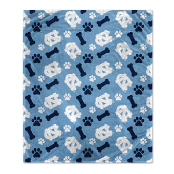 Pegasus  North Carolina Tar Heels 40" x 50" Lightweight Bones Flannel Fleece Pet Blanket
