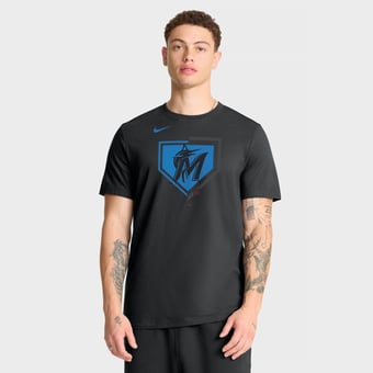 Men's Nike Black Miami Marlins Icon T-Shirt