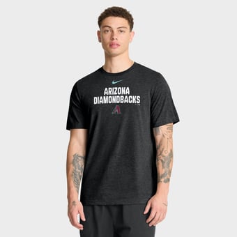 Men's Nike Heather Black Arizona Diamondbacks Stacked Tri-Blend T-Shirt