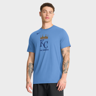 Men's Nike  Light Blue Kansas City Royals Tri-Blend Logo T-Shirt