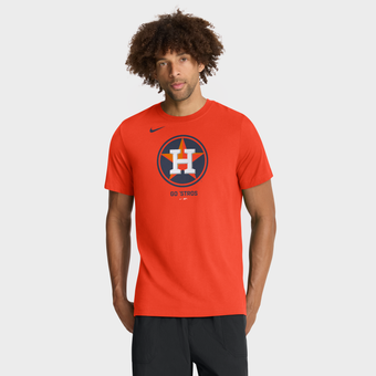 Men's Nike  Orange Houston Astros Tri-Blend Logo T-Shirt