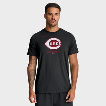 Men's Nike  Black Cincinnati Reds Tri-Blend Logo T-Shirt