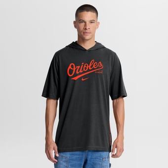 Men's Nike Black Baltimore Orioles Arched Wordmark Tri-Blend Hooded T-Shirt