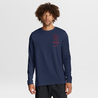 Men's Nike Navy St. Louis Cardinals 2-Hit Legend Dri-FIT Long Sleeve T-Shirt