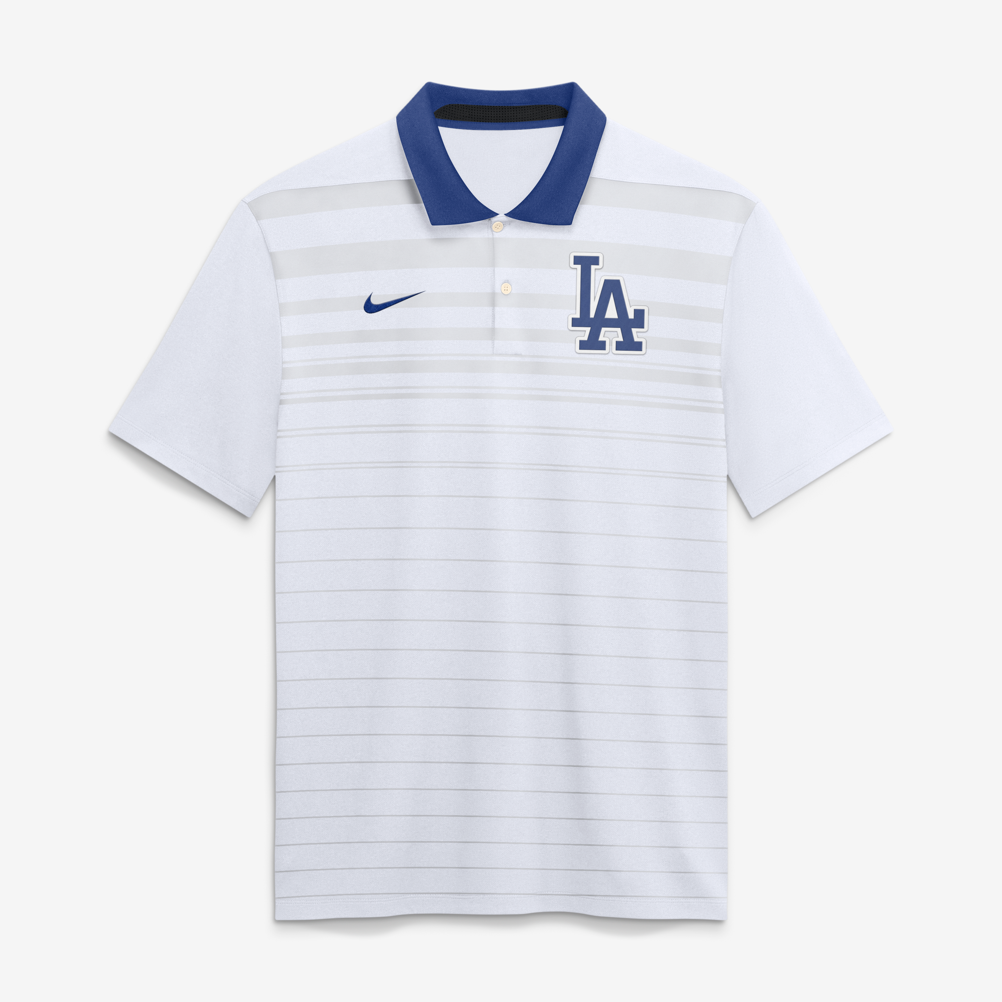 Men's Nike White Los Angeles Dodgers Vapor Striped Dri-FIT Polo