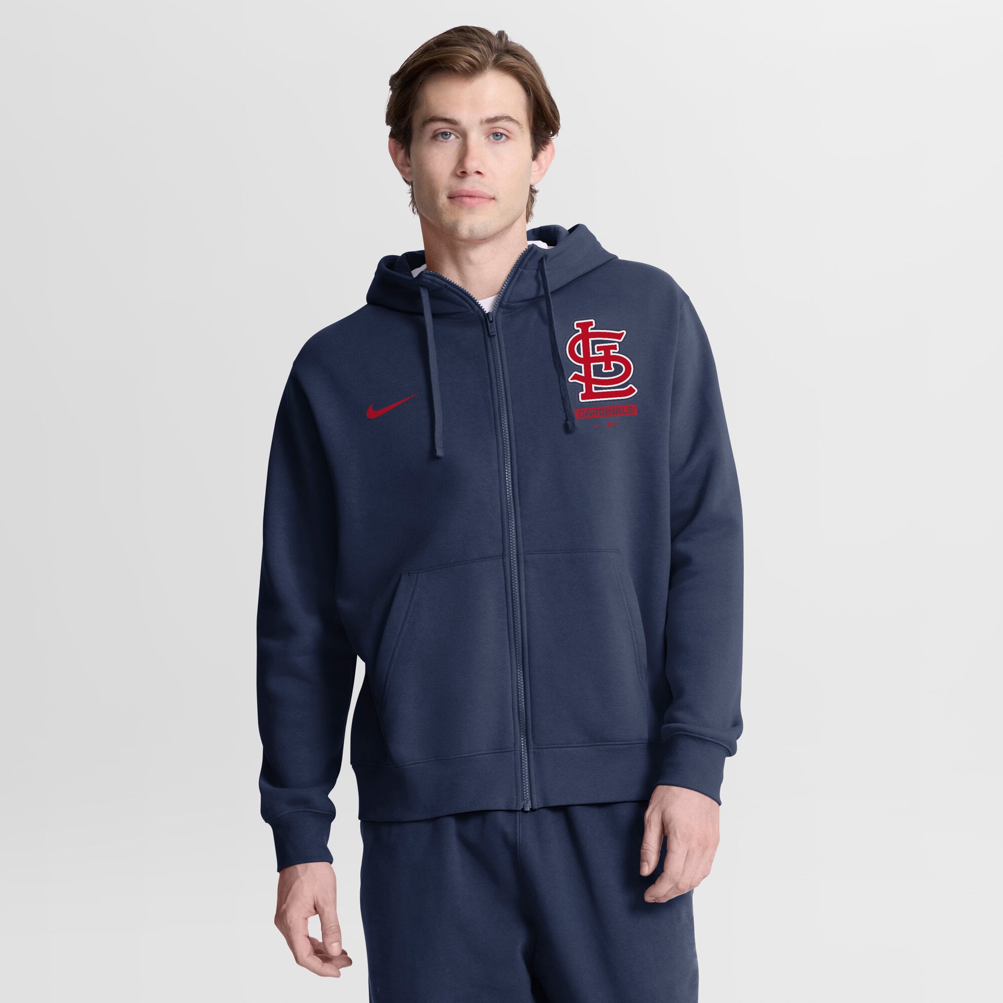 Men's Nike Navy St. Louis Cardinals Primetime Lockup Full-Zip Hoodie