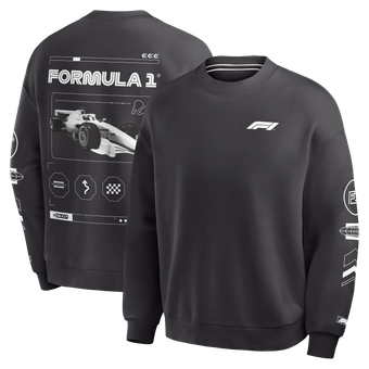 Men's Fanatics  Heather Charcoal Formula 1 Race Grids Icons Long Sleeve French Terry Sweatshirt