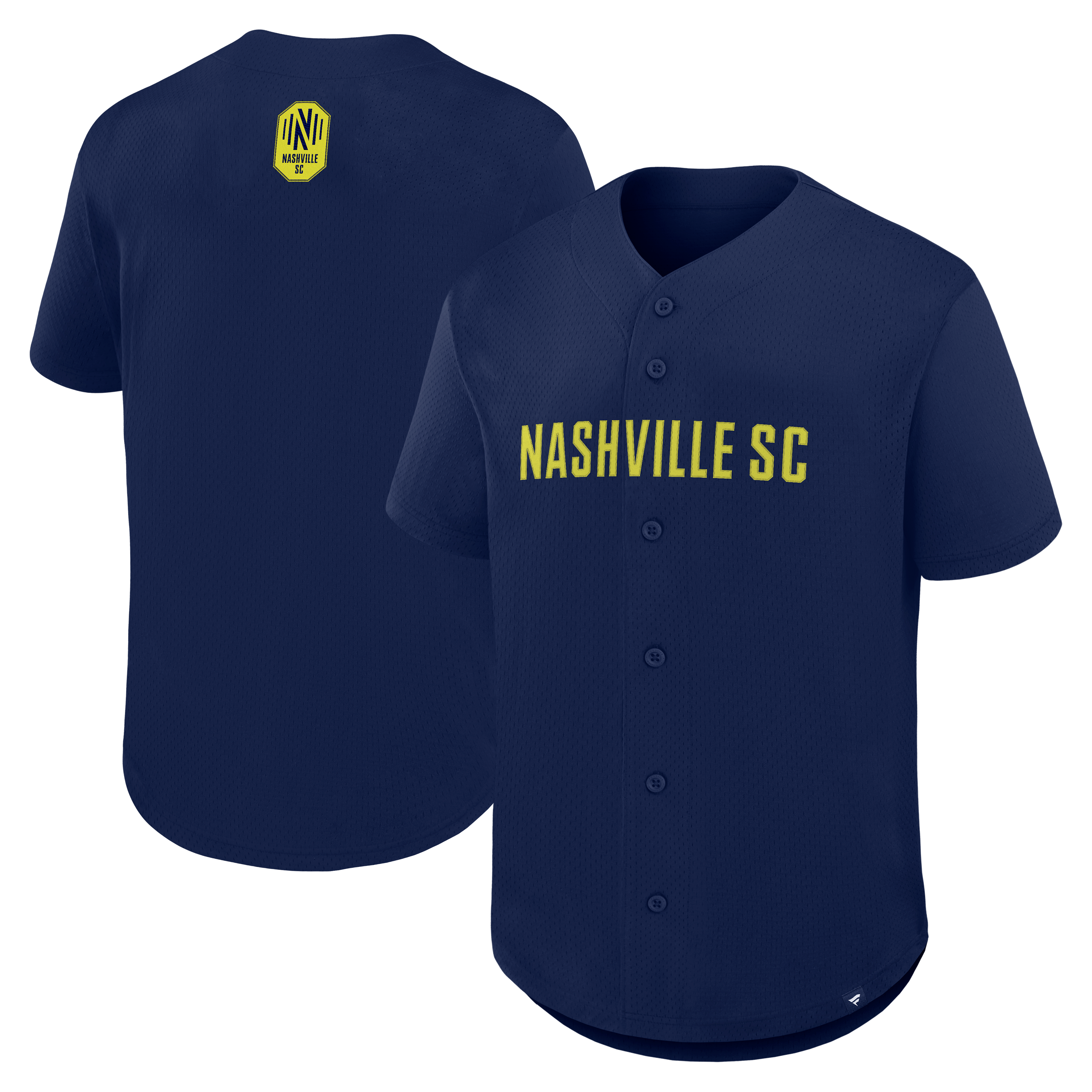 Men's Fanatics Navy Nashville SC Maximum Intensity Button-Up Jersey
