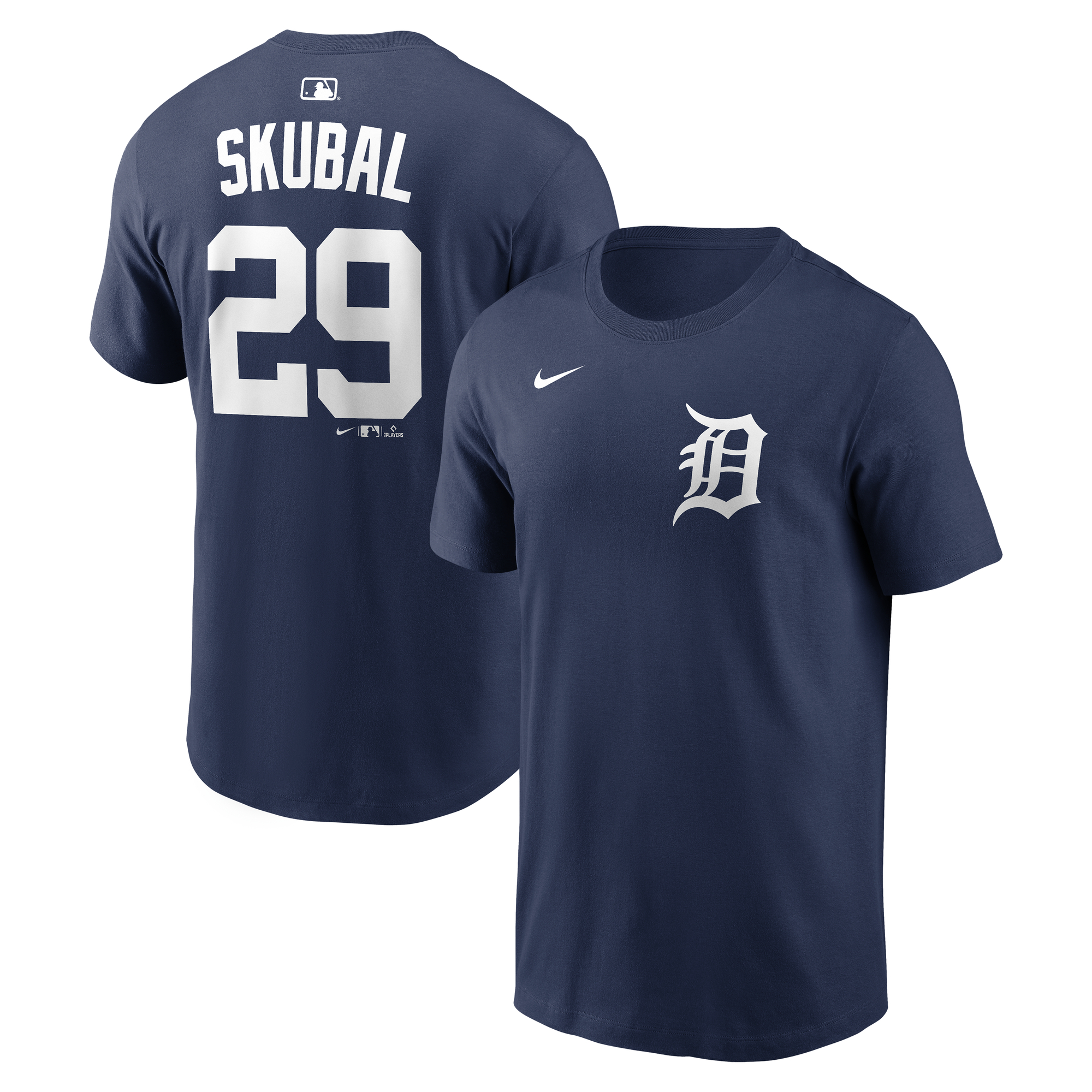 Men's Nike Tarik Skubal Navy Detroit Tigers Name & Number T-Shirt