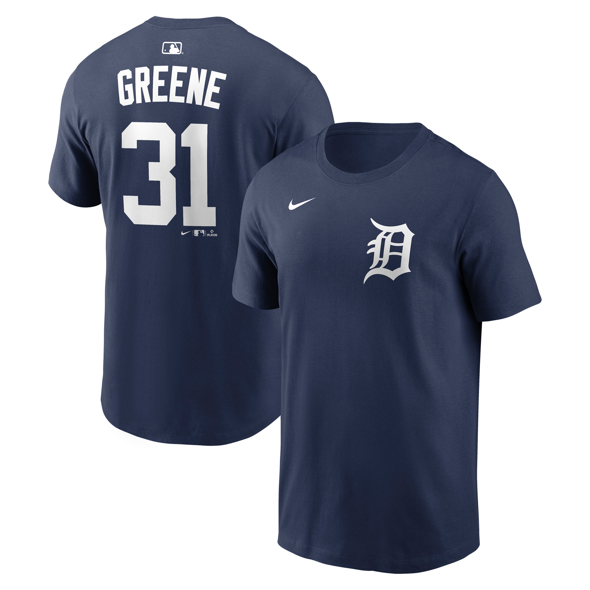 Men's Nike Riley Greene Navy Detroit Tigers Name & Number T-Shirt