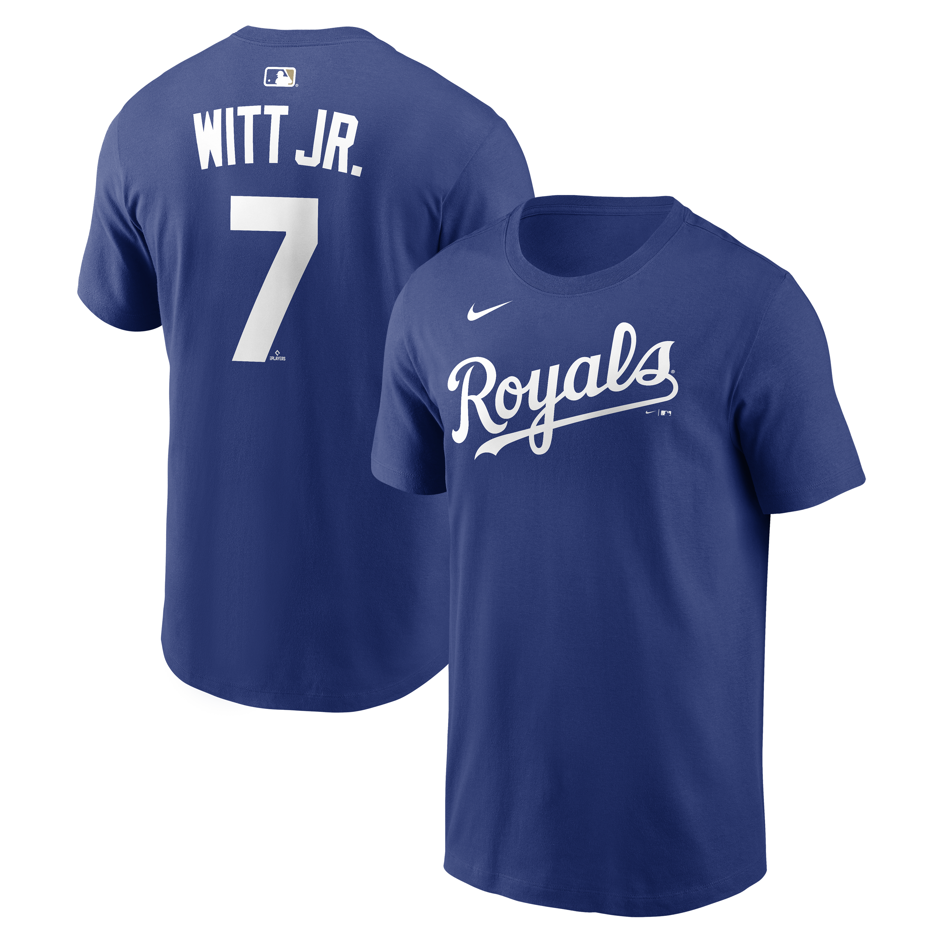 Men's Nike Bobby Witt Jr. Royal Kansas City Royals Home Name & Number T-Shirt