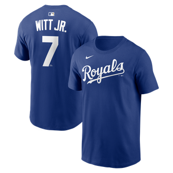 Men's Nike Bobby Witt Jr. Royal Kansas City Royals Name & Number T-Shirt