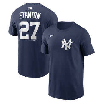 Men's Nike Giancarlo Stanton Navy New York Yankees Name & Number T-Shirt