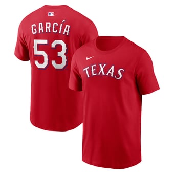 Men's Nike Adolis Garcia Red Texas Rangers  Name & Number T-Shirt