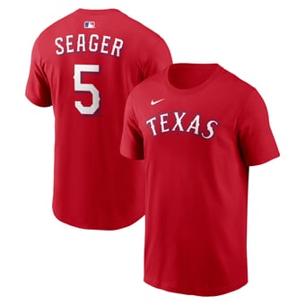 Men's Nike Corey Seager Red Texas Rangers Name & Number T-Shirt