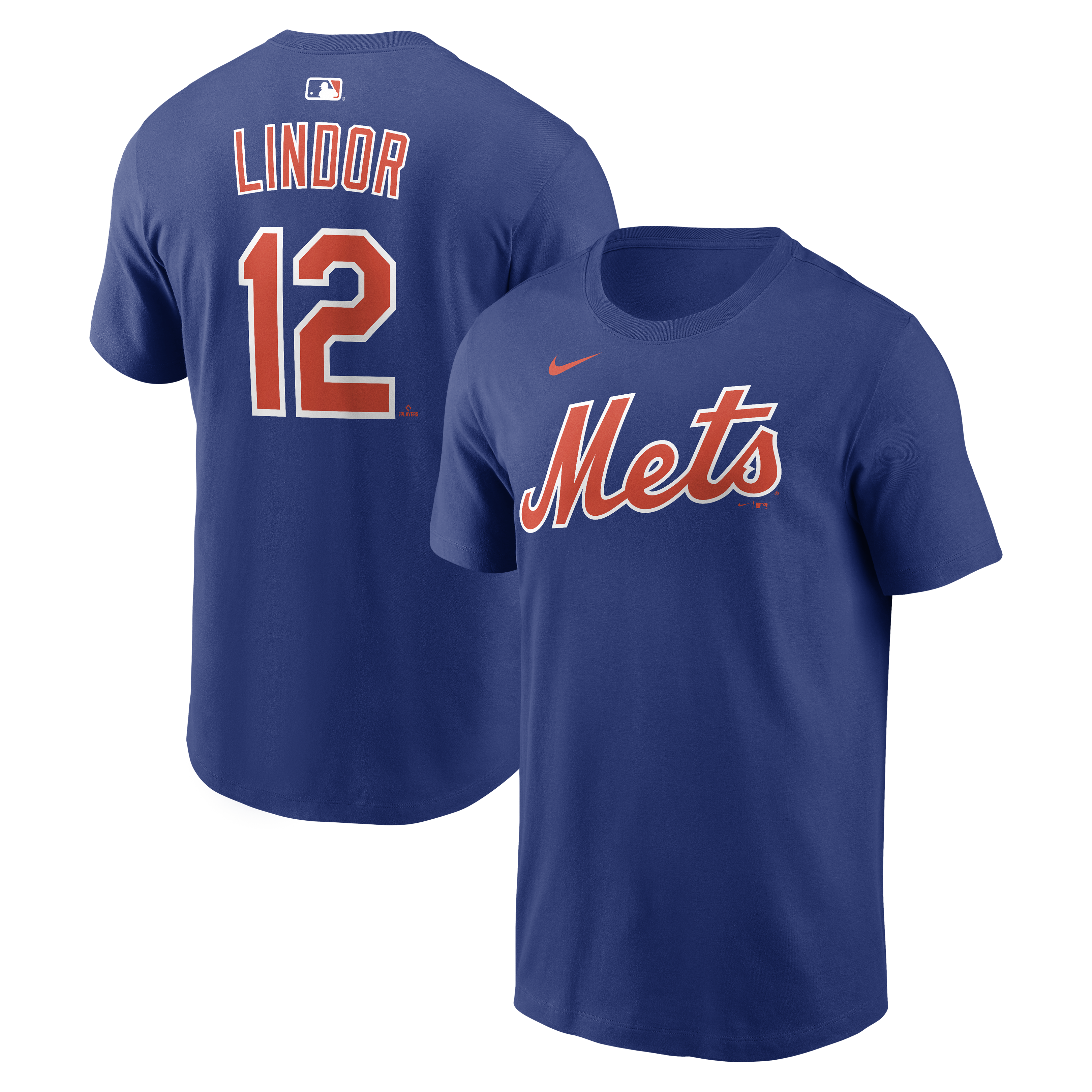Men's Nike Francisco Lindor Royal New York Mets Home Name & Number T-Shirt
