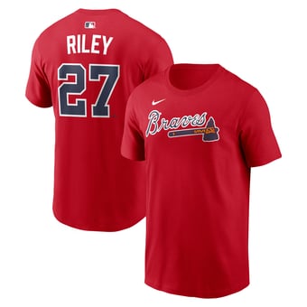 Men's Nike Austin Riley Red Atlanta Braves Name & Number T-Shirt