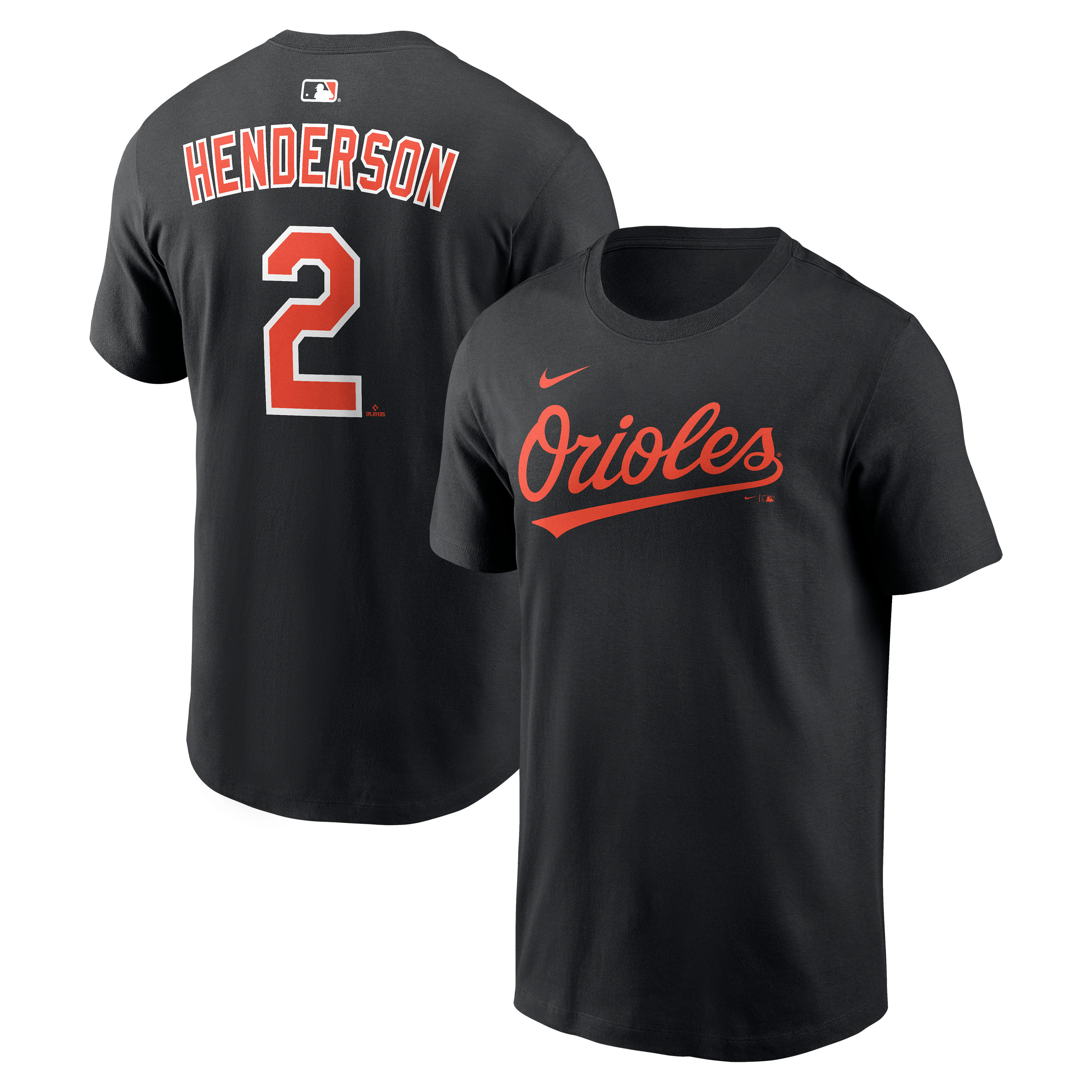 Men's Nike Gunnar Henderson Black Baltimore Orioles Home Name & Number T-Shirt