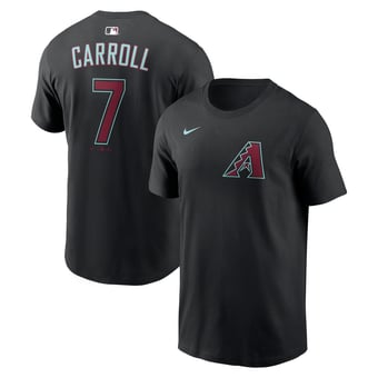 Men's Nike Corbin Carroll Black Arizona Diamondbacks Name & Number T-Shirt