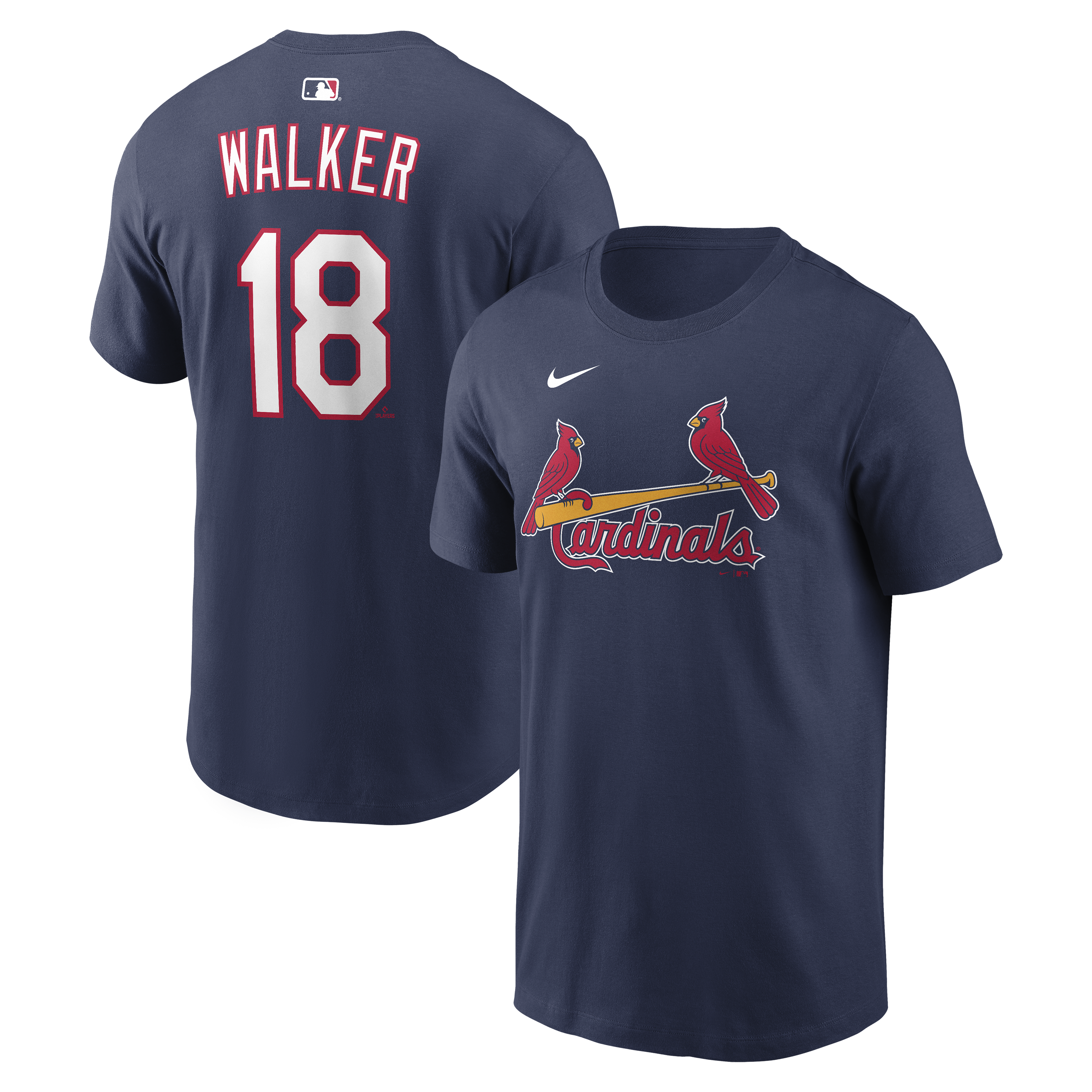 Men's Nike Jordan Walker Navy St. Louis Cardinals Home Name & Number T-Shirt