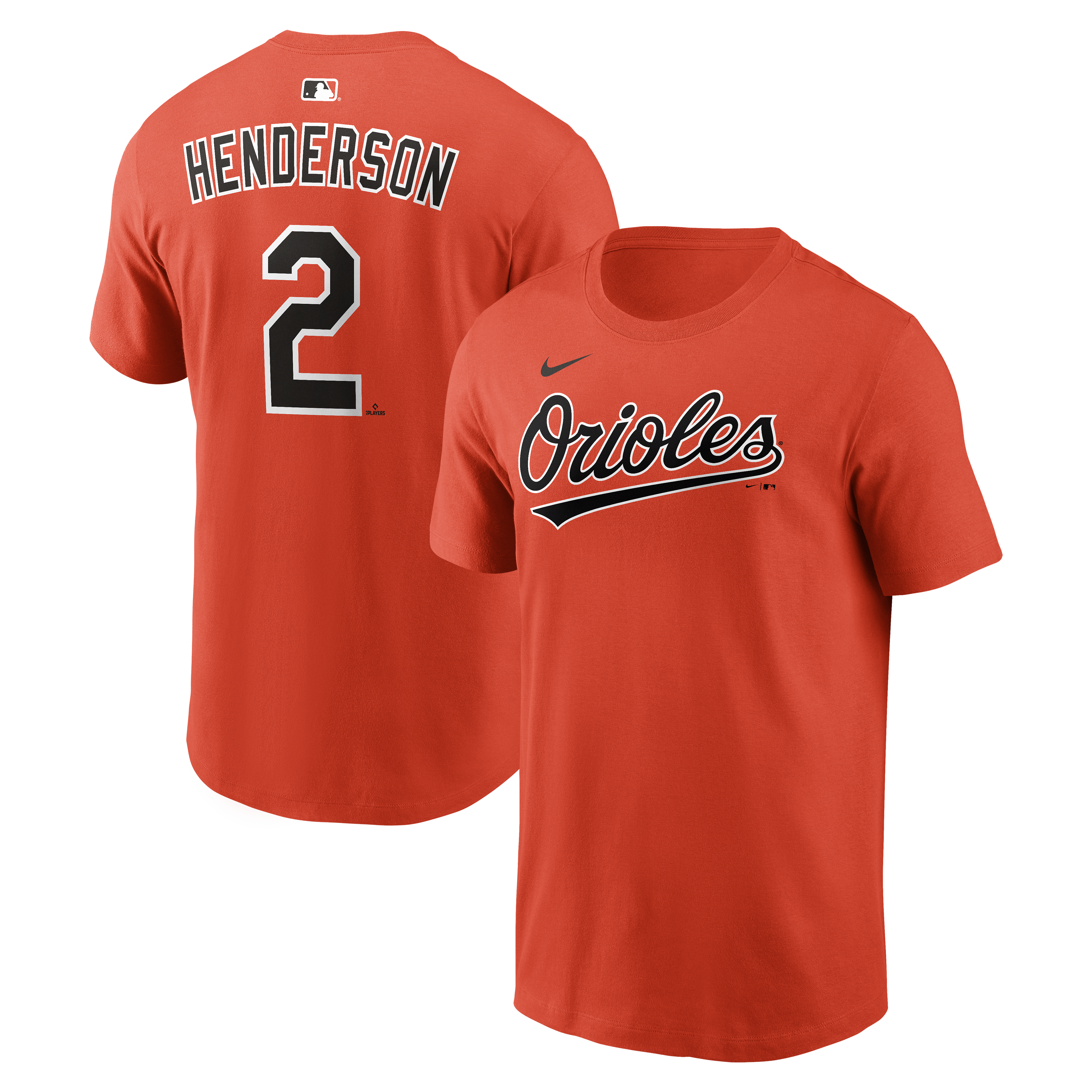 Men's Nike Gunnar Henderson Orange Baltimore Orioles Name & Number T-Shirt