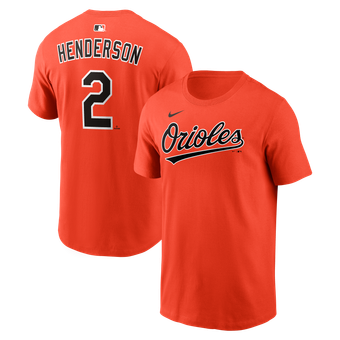 Men's Nike Gunnar Henderson Orange Baltimore Orioles Name & Number T-Shirt