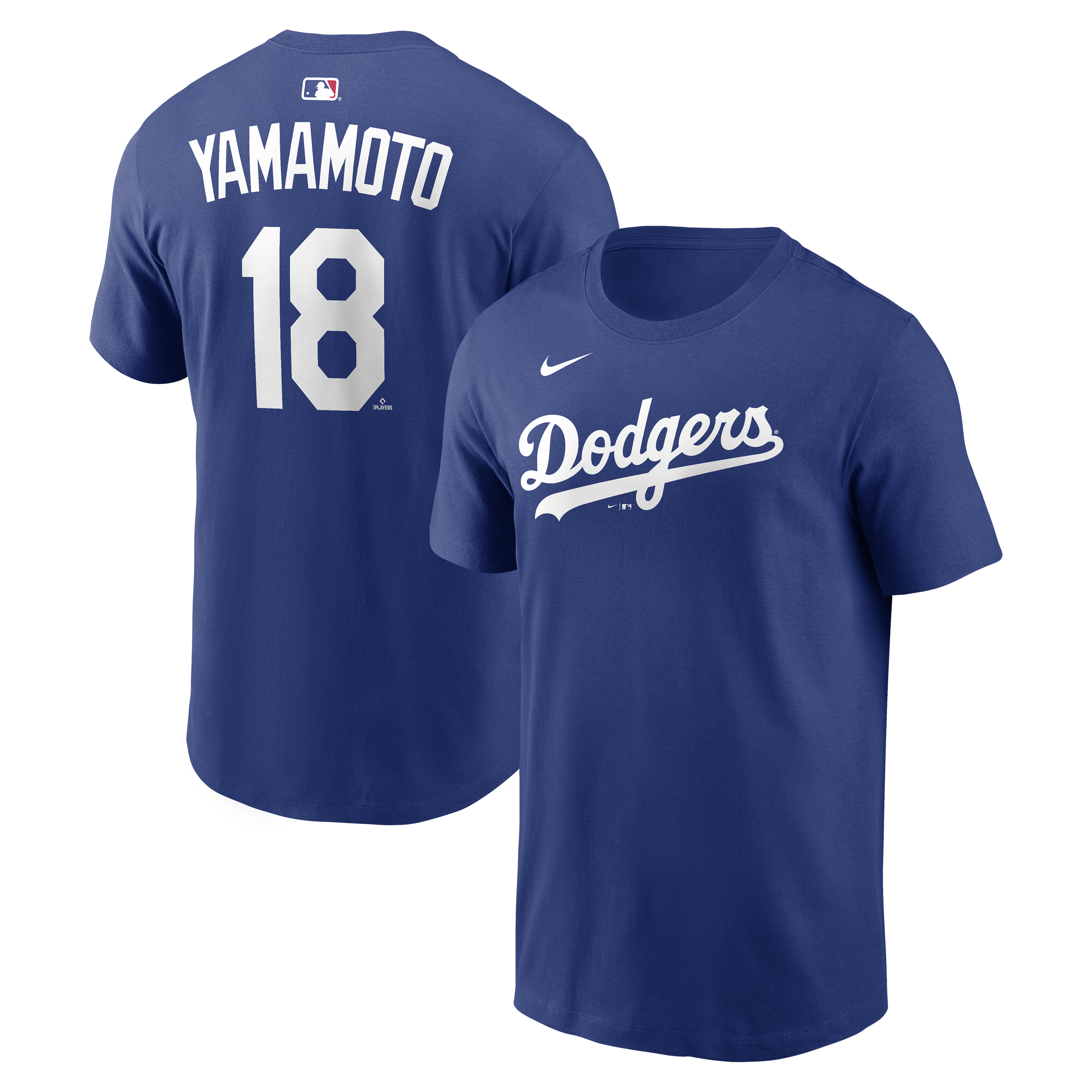 Men's Nike Yoshinobu Yamamoto Royal Los Angeles Dodgers Name & Number T-Shirt