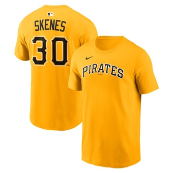 Men's Nike Paul Skenes Gold Pittsburgh Pirates Name & Number T-Shirt
